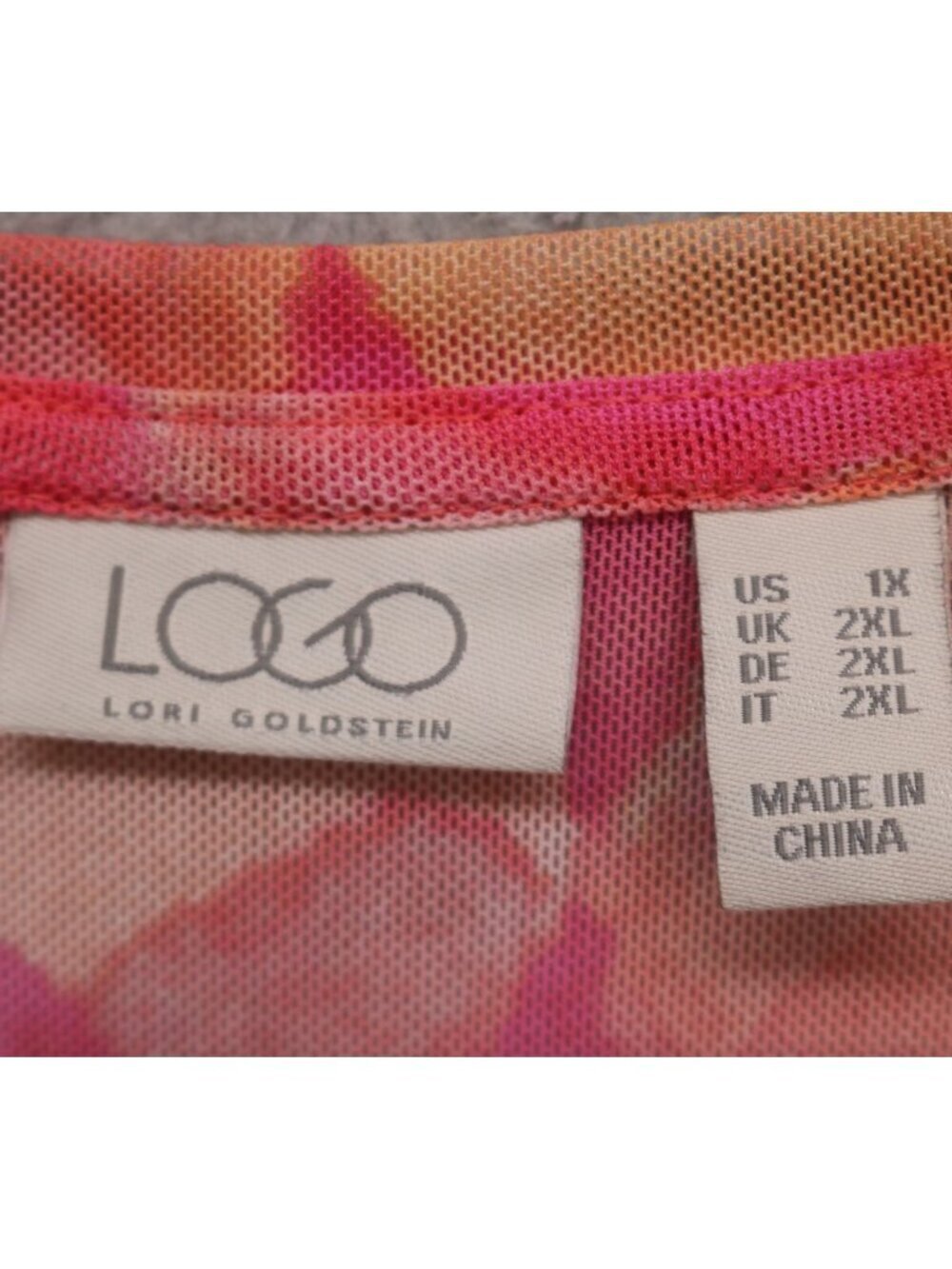 LOGO by Lori Goldstein Long Sleeve Mesh Sheer Button Up Top-Size 1X-Whimsigoth - Picture 5 of 11